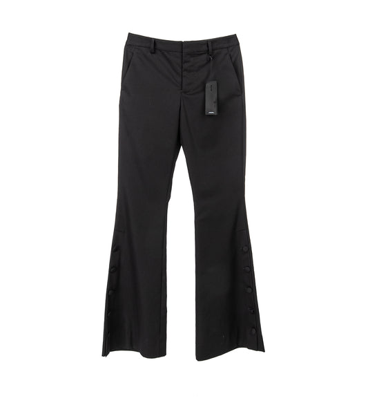 ENYA SLIM FIT BOOTCUT TROUSERS BLACK