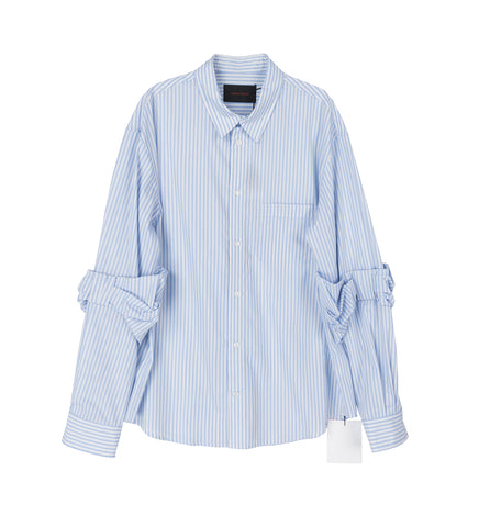 BOW SLEEVE CLASSIC SHIRT WHITE/BLUE