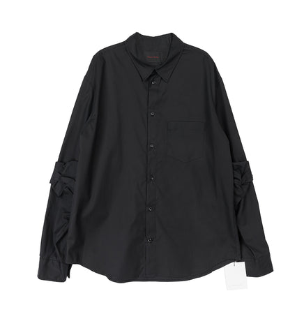 BOW SLEEVE CLASSIC SHIRT BLACK