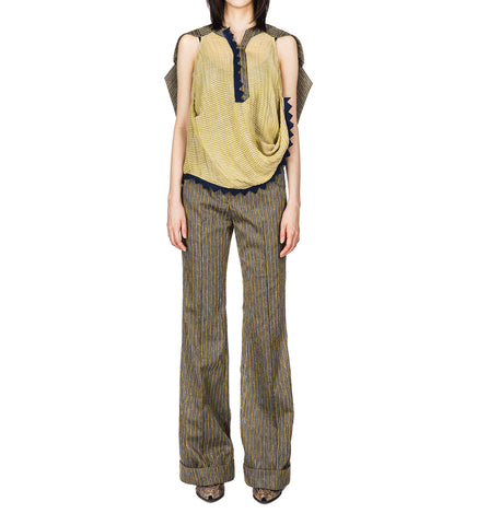TUNIN FLARED TROUSER CHARCOAL/SUNSHINE STRIPE