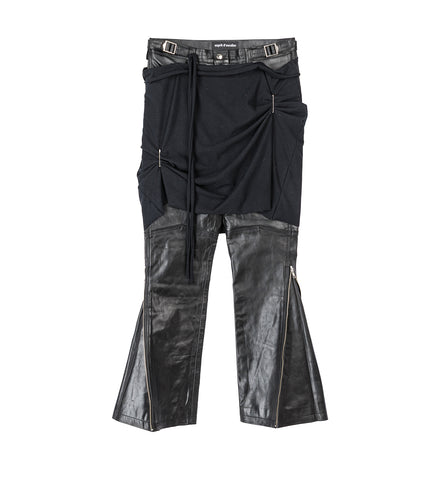 LEATHER GRAFT PANTS OIL