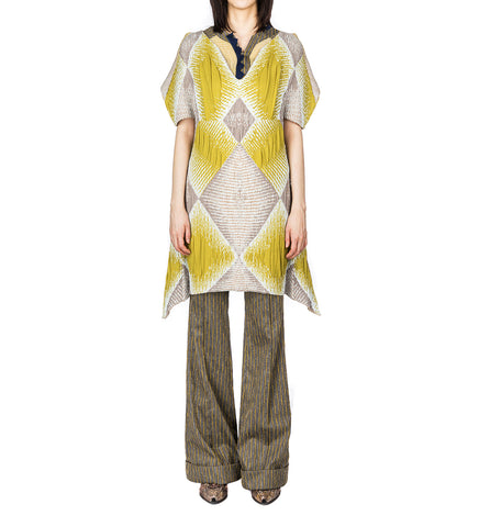 IKAT ARGYLE JACQUARD DRESS PISTACHIO