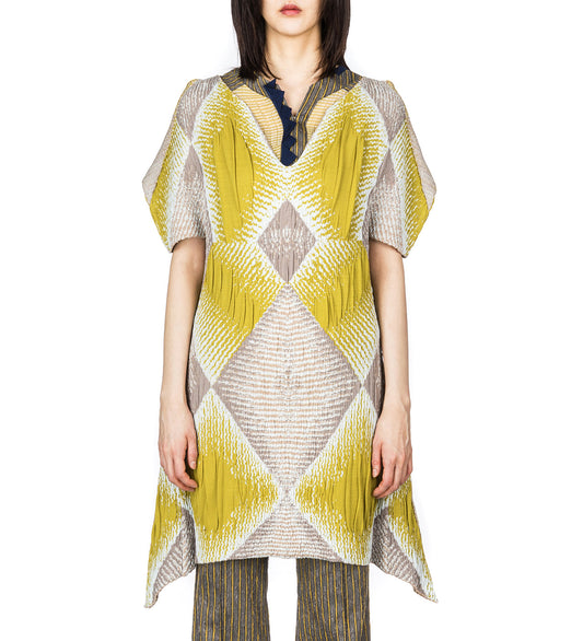 IKAT ARGYLE JACQUARD DRESS PISTACHIO