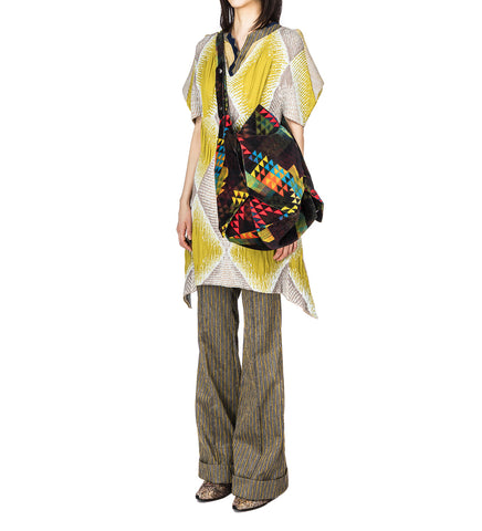 TUNIN FLARED TROUSER CHARCOAL/SUNSHINE STRIPE