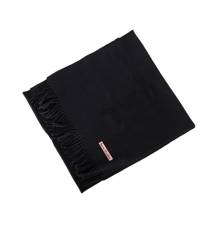 FRINGE WOOL SCARF BLACK