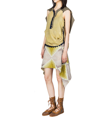 IKAT ARGYLE JACQUARD SKIRT PISTACHIO