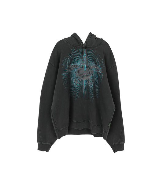 TATTOO COLLECTION SAFE SEX OVERSIZE HOODIE BLACK