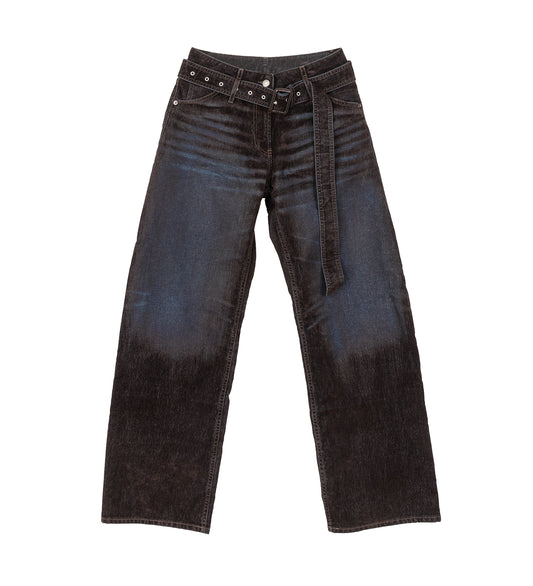 PAGE DENIM USED FLOCK BROWN/BLUE