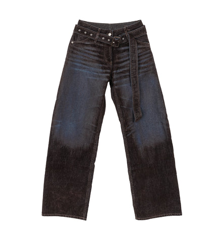 PAGE DENIM USED FLOCK BROWN/BLUE