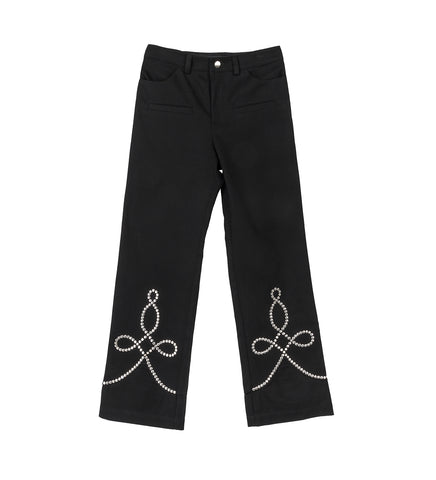 BOOT CUT CUFF PANTS BLACK