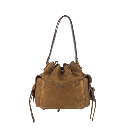 MULTIPOCKET BUCKET SUEDE COGNAC BROWN