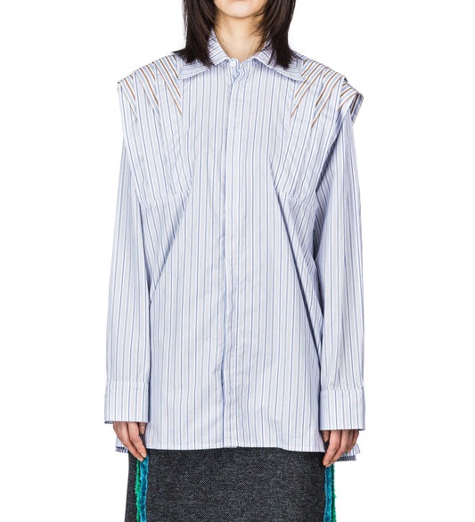 FITZGERALD PLEATED SHIRT POSEIDON STRIPES