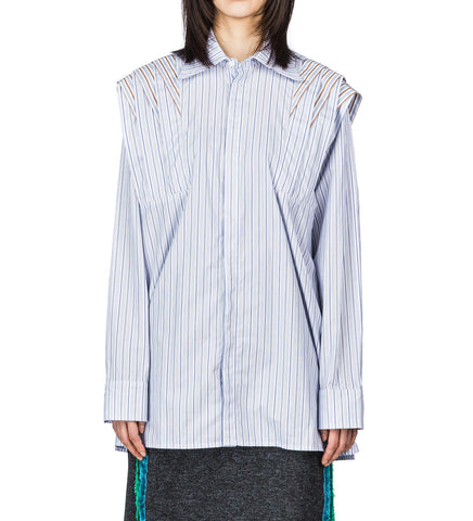 FITZGERALD PLEATED SHIRT POSEIDON STRIPES