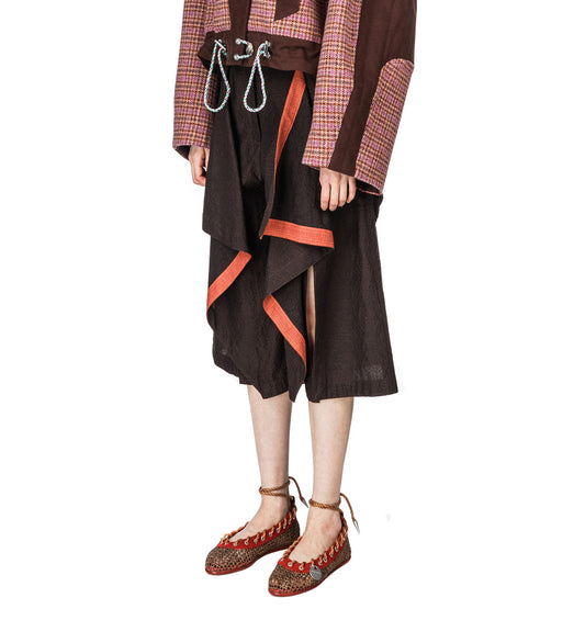 DAHLIA DRAPED SHORTS DARK ELM