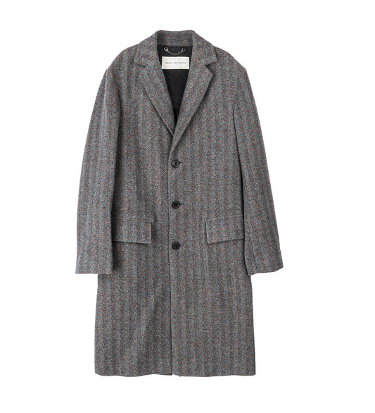 RUSTIC MELANGE SHETLAND WOOL COAT TURQUOISE