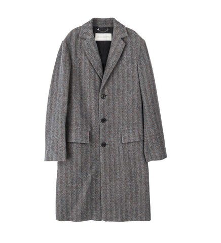 RUSTIC MELANGE SHETLAND WOOL COAT TURQUOISE