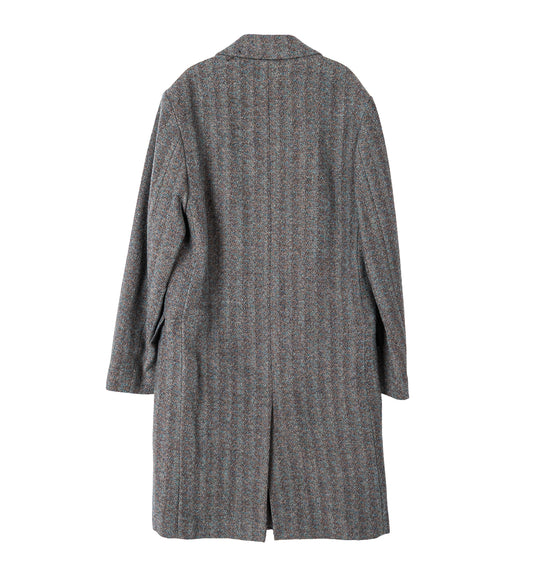 RUSTIC MELANGE SHETLAND WOOL COAT TURQUOISE