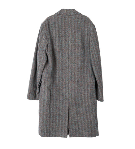 RUSTIC MELANGE SHETLAND WOOL COAT TURQUOISE