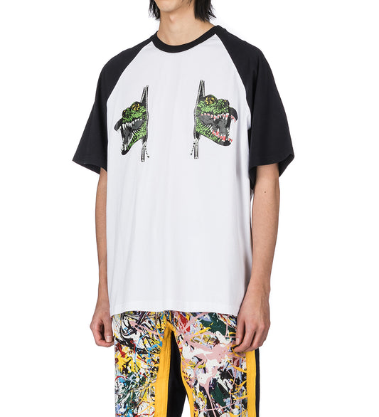 GRAPHIC RAGLAN TEE WHITE/BLACK