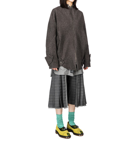 KIKO KOSTADINOV X THE DANTE COLLECTION DANTE PLEATED SKORT GREY GLEN CHECK