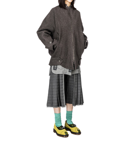 KIKO KOSTADINOV X THE DANTE COLLECTION DANTE PLEATED SKORT GREY GLEN CHECK