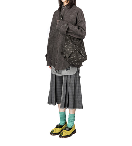 KIKO KOSTADINOV X THE DANTE COLLECTION DANTE PLEATED SKORT GREY GLEN CHECK