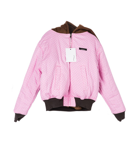 BALLOON BOMBER JACKET PINK DOT/BROWN