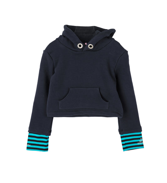 BALLOON KNIT HOODIE NAVY