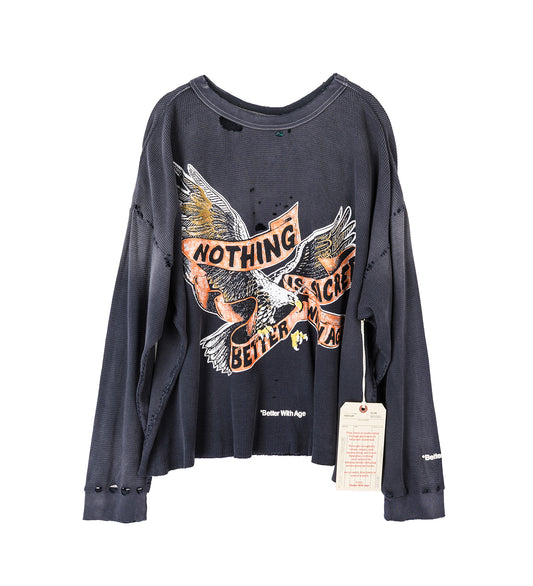FLORENCE WAFFLE LONG SLEEVE BLACK