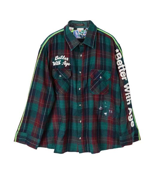 SILVIA PANELLED FLANNEL SHIRT LARGE