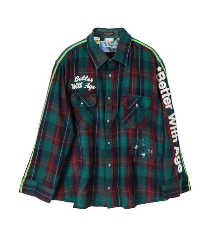 SILVIA PANELLED FLANNEL SHIRT LARGE