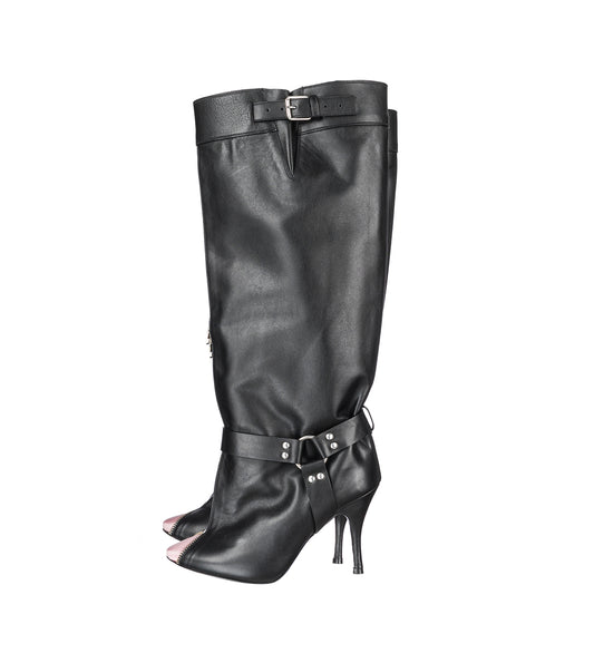 UNZIPPED BOOTS BLACK/PINK