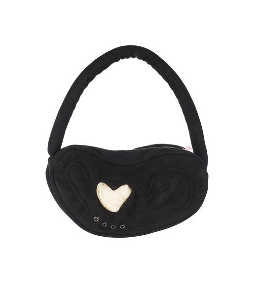 HEART IN EAR MINI BAG BLACK