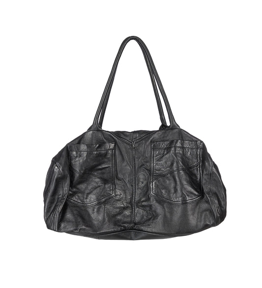 LEATHER TROUSER BAG BLACK