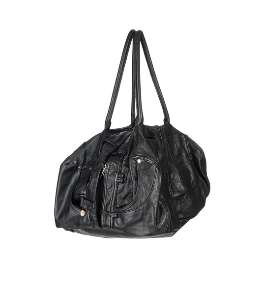 LEATHER TROUSER BAG BLACK