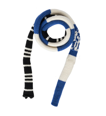 STRIPED KNIT SCARF BLUE/WHITE