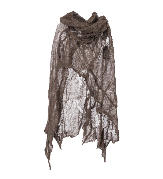 PHILOMIEN ASYMMETRIC KNITTED WRAP SKIRT BEAVER