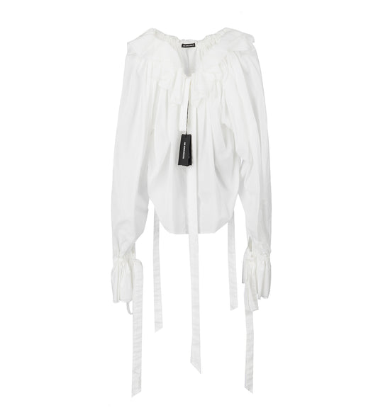 STEE RUFFLED TOP NATURAL WHITE