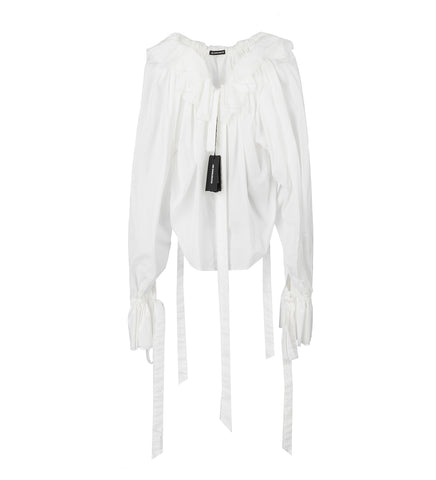 STEE RUFFLED TOP NATURAL WHITE