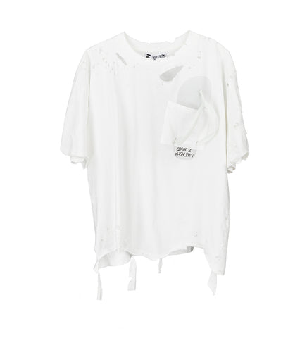 DISTRESSED FLOP T-SHIRT WHITE