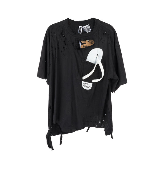 DISTRESSED FLOP T-SHIRT BLACK