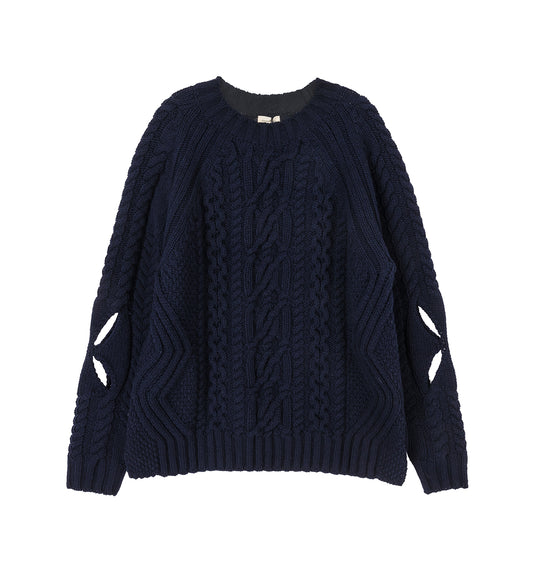 SLASHED CABLE JUMPER NAVY