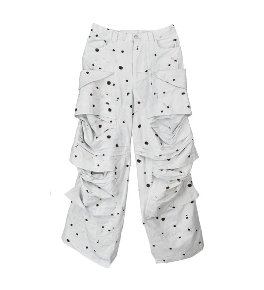 POLKA DOT COSMO CARGO PANTS GREY