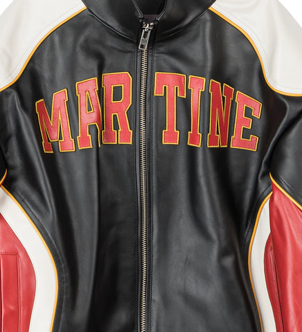 SUPERBOWL LEATHER JACKET BLACK/RED
