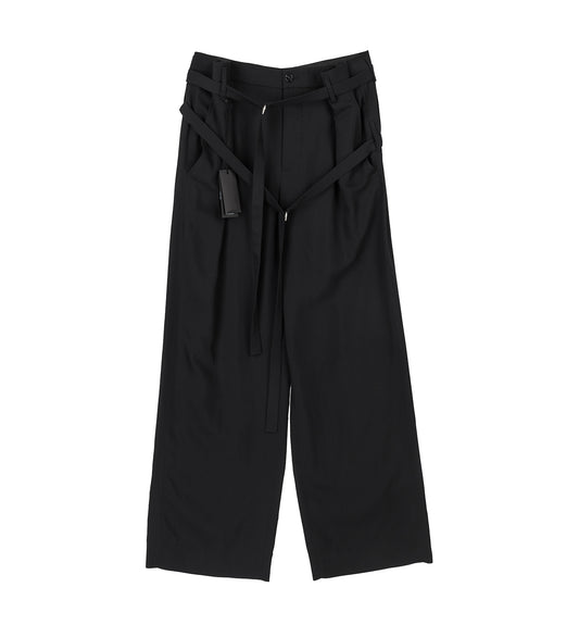 JILLEKE HIGH COMFORT DOUBLE BELTED TROUSERS BLACK