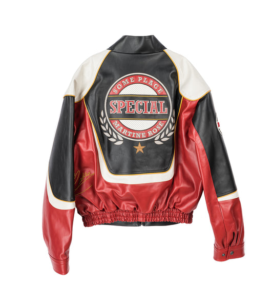 SUPERBOWL LEATHER JACKET BLACK/RED