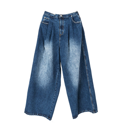 FOLDED DENIM JEANS DARK WASH