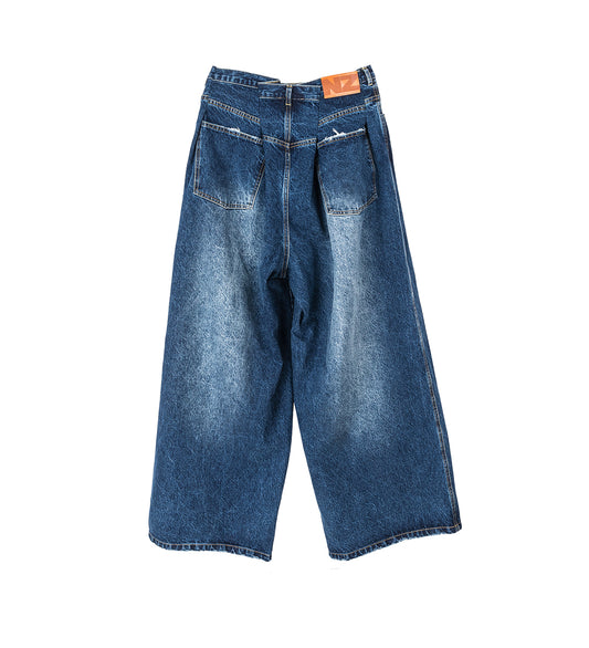 FOLDED DENIM JEANS DARK WASH