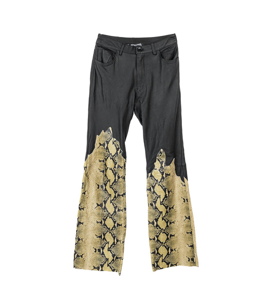 WASHED LEATHER SNAKE JEANS MULTICOLOUR