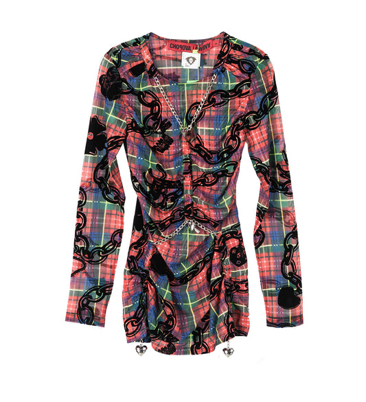SONICSCAPE MESH TOP TARTAN MULTI